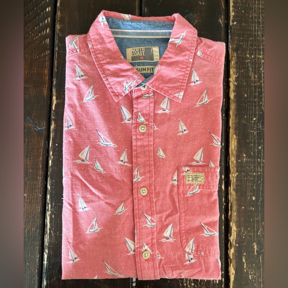 Marks & Spencer Vibrant Coral Men’s short sleeve shirt, M